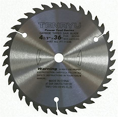 Tenryu PT-11536 4-1/2" Carbide Tipped Saw Blade ( 36 Tooth ATAF Grind - 3/8" Arbor - 0.063 Kerf)