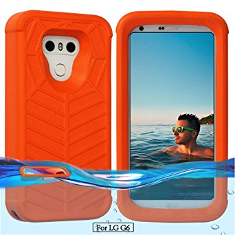 Temdan LG G6 Case Floating Case with a 0.2mm clear&thin Waterproof Bag Shockproof Lifejacket Case for LG G6 (2017) --ORANGE