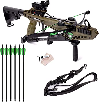 Cold Steel Cheap Shot Tactical Crossbow Package - Includes 6 Crossbow Bolts and Red Dot Sight