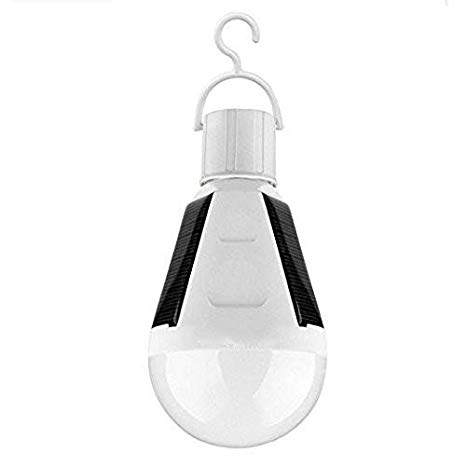zoeson Solar Power Light Bulb, Portable Waterproof Emergency Light Bulb for Indoor Outdoor,Garden,Hiking,Camping,Outages and More-White