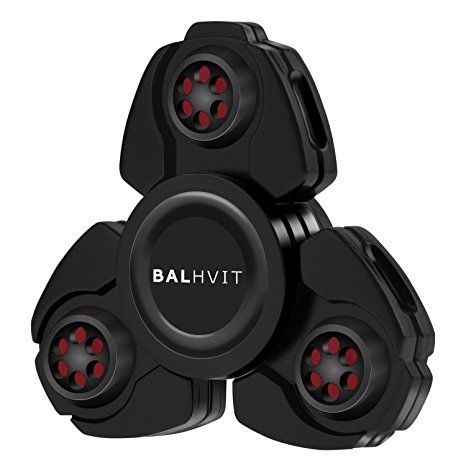 Balhvit Fidget Spinner, Pro Metal Spinner Series Stress Reducer Fidget toy for Kid Adult [Black & Easy Flick   Fast Spin] Prime Ball Bearing Finger Spinner Hand Focus Toys, Perfect for ADHD, Anxiety
