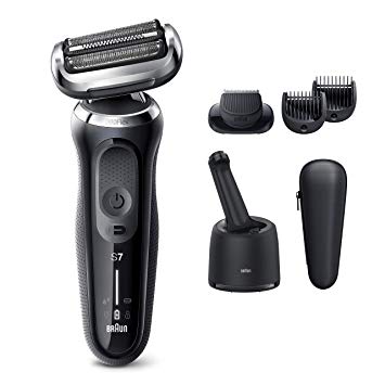 Braun Series 7 7075cc Electric Razor for Men with SmartCare Center, Beard Trimmer, Wet & Dry, Rechargeable, Cordless Foil Shaver, Black