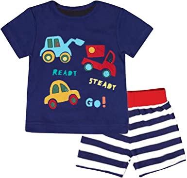 Fiream Boy's Cotton Clothing Sets T-Shirt&Shorts 2 Packs