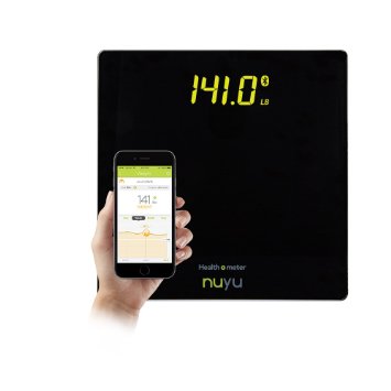 Health o meter nuyu Wireless Connected Scale with Auto-Pairing BMI Tracking and Disappearing LED Screen Black