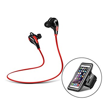 Omaker Bluetooth 4.0 Wireless Stereo Sport Headphones Earbuds with Built-in Microphone
