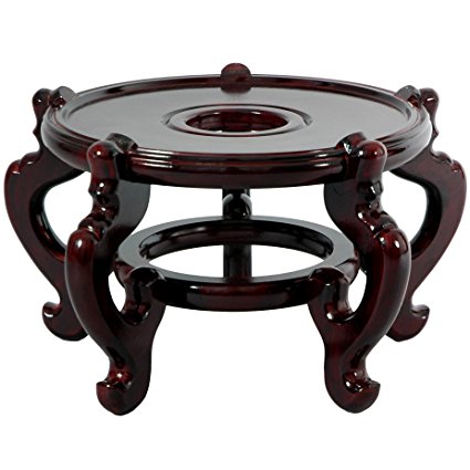 Oriental Furniture Rosewood Fishbowl Stand - Size 15.5 in. Base Diameter