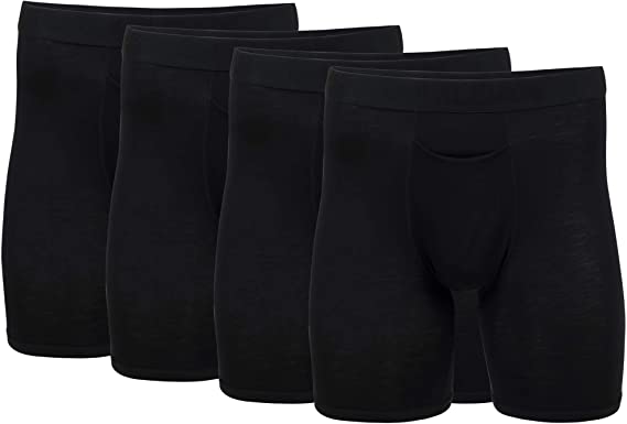 Gildan Men's Modal Regular Leg Boxer Briefs, 4 Pack