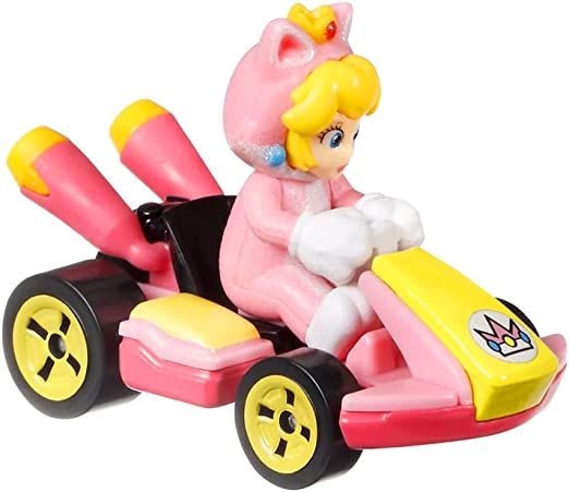 Hot Wheels Mario Kart Cat Peach, [Pink] Standard Kart