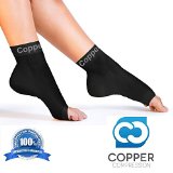 Copper Compression Recovery Foot Sleeves  Plantar Fasciitis Support Socks - GUARANTEED To Speed Up Recovery and Provide Relief Of Heel Spurs Arch Pain Foot Swelling and Ankle Injuries 1 PAIR