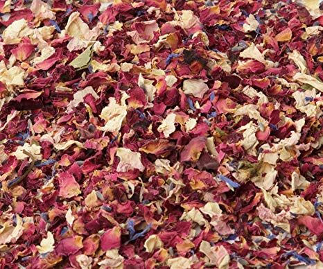 1 Litre Natural Petal Confetti - Biodegradable - Many Colour, Type and Mix Options Available (Cornflower Rose Lavender Mix 01) in an air Tight resealable Pouch.