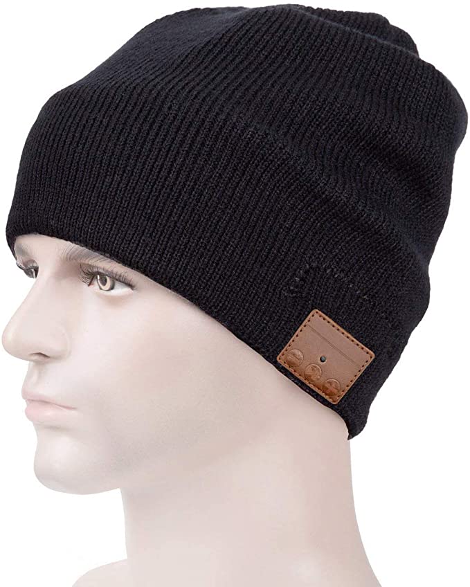 Bluetooth Beanie Hat Cap Winter Outdoor Sport Knit Toque with Wireless Stereo Headphone Headset Earphone Speaker Mic Hands Free Talking Thick Warm hat for Men Women Boys Girls(Black)