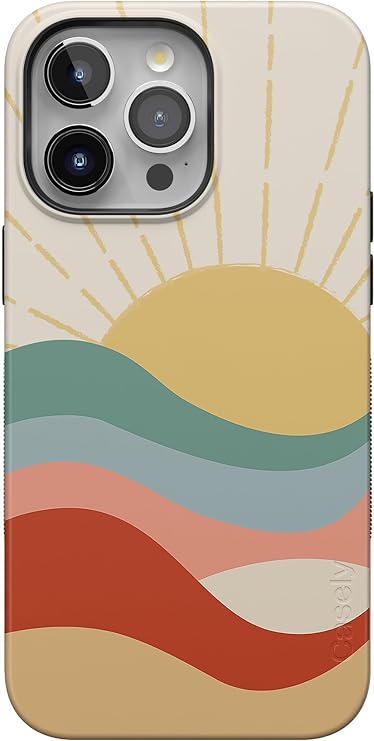 Casely iPhone 15 Pro Max Case | Here Comes The Sun | Cute Colorblock Sunset Bold | Compatible with MagSafe