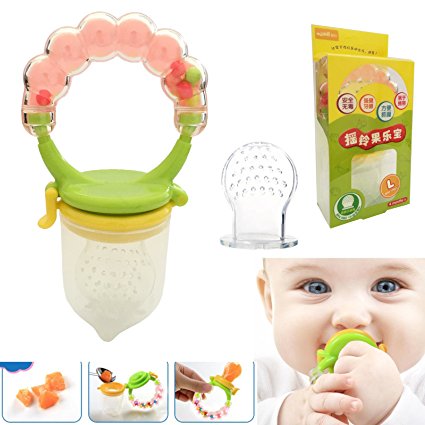 1pc Silicone Baby Food Feeder Pacifier Nipple Gum Teether With Fresh Fruits Vegetables For Feeding Tool Safety Baby Toddlers Supplies Toy   1pc Extra Nipples