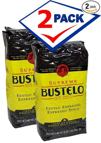 Bustelo Supreme Whole Bean. 16 oz, pack of 2