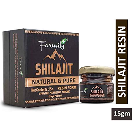 Farmity Natural & Pure Raw Shilajit | Shilajeet Ayurvedic Resin | Supports Strength, Stamina, Energy for Men & Women– 15 gm (Pack of 1)