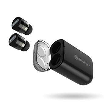Rowkin Micro: True Wireless Earbuds w/ Charging Case. Bluetooth Headphones Smallest Cordless Hands-free Mini Earphones Headset w/ Mic & Noise Reduction for Android, Samsung & iPhone (Black)
