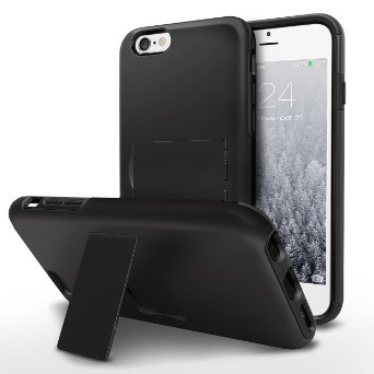 iPhone 6 6S Case - VENA [LEGACY] Ultra Slim Dual Layer Hybrid Case with Kickstand and Screen Protector for Apple iPhone 6 6S (4.7") - Black / Black