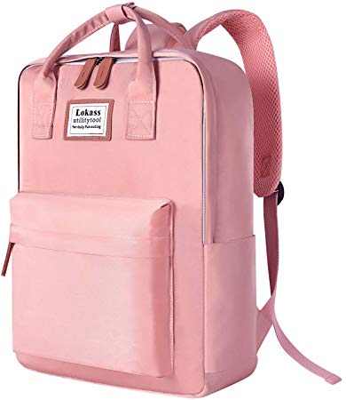 SOCKO Laptop Backpack for Women / Girls Stylish College Backpack School Bag Lightweight Bookbag Travel Work Carry On Backpack Casual Daypack Rucksack Computer Bag Fits up to 15.6 Inch Laptop, Pink