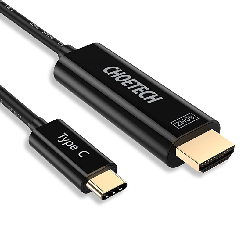 USB C to HDMI Cable (4K@60Hz), CHOETECH (6ft/1.8m) USB 3.1 Type C (Thunderbolt 3 Compatible) to HDMI Cable for 2016/ 2017 MacBook Pro, 2015/2016 MacBook, ChromeBook Pixel, Samsung Galaxy S8/S8 Plus,etc