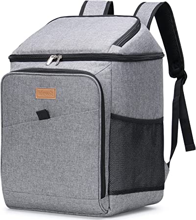 Lifewit Sac Isotherme 26L 34-Cannettes, Grand Sac à Dos Repas Glacière Portable Étanche Souple pour Hommes Femmes pour extérieur/Pique-Nique/Plage/Barbecue/Camping/Voyage/Famille, Gris