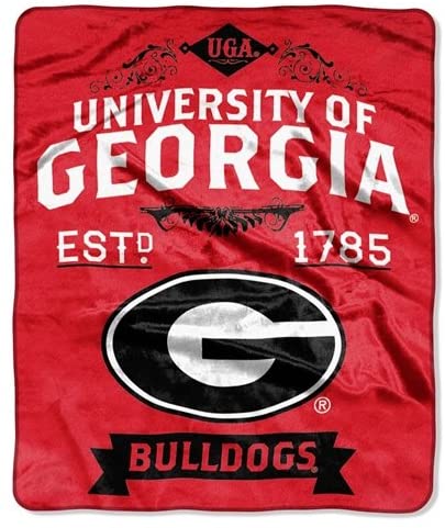 Georgia Bulldogs 50''x60'' Royal Plush Raschel Throw Blanket - Label Design