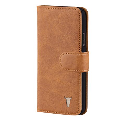 iPhone X Wallet case, Premium Leather Wallet Case for Apple iPhone X by TORRO (iPhone X / iPhone 10, Tan USA leather)