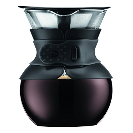 Bodum 11592-01 Pour Over Coffee Maker with Permanent Filter, 17 oz, Black