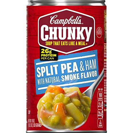 Campbell's Chunky Split Pea & Ham with Natural Smoke Flavor Soup, 19 oz. Can