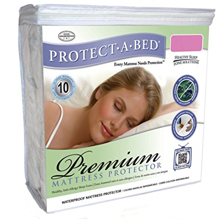 Protect-A-Bed Premium Waterproof Mattress Protector, Olympic Queen Size