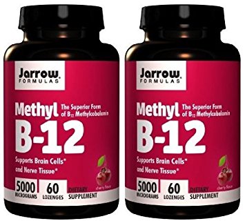 Jarrow Methylcobalamin B12, 5000mcg, 60 Vegetarian Lozenges (5000mcg, 60 Vegetarian Lozenges) (120)