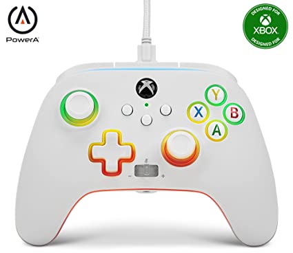 PowerA Spectra Infinity Enhanced Wired Controller for Xbox Series X|S - White (Amazon Exclusive), gamepad, wired video game controller, gaming controller, works with Xbox One and Windows 10/11, officially licensed