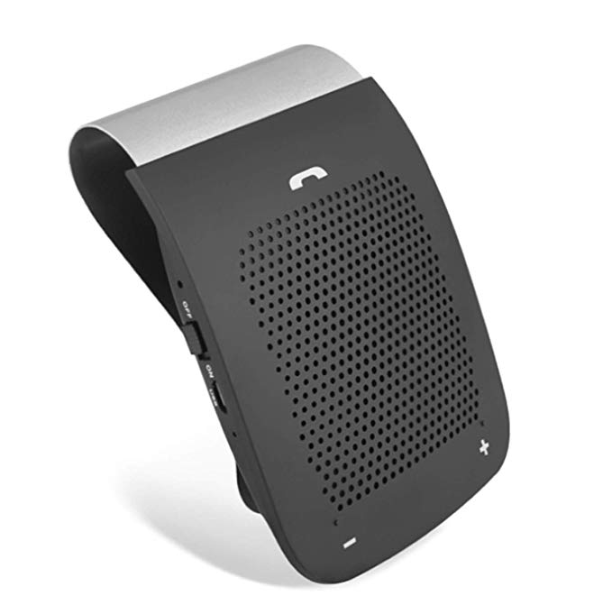 Bluetooth Car Speakerphone, Slopehill Hands-Free Visor Bluetooth Speaker, Motion AUTO Power ON Wireless in Car Handsfree Speaker for Safe Drive Talking (Clip Design,Black)