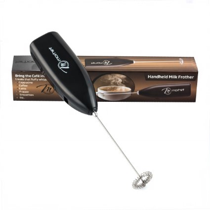 Electric Handheld Milk Frother - Stainless Steel Whisker- Ergonomic Wand- Compact/Portable Design- Easy to Clean- Best Hand Held Foamer for Coffee, Latte, Cappuccino and More