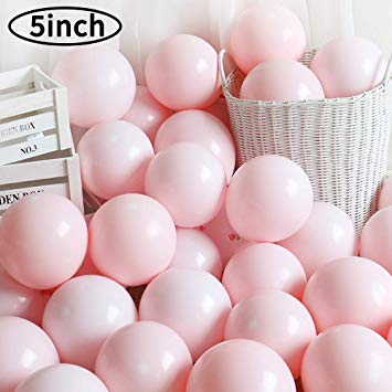 5 Inch Mini Pink Party Pearl Balloons,200 pcs Light Pink Macaron Latex Balloons for Birthday Wedding Engagement Anniversary Christmas Festival Picnic or any Friends & Family Party Decorations Supplier