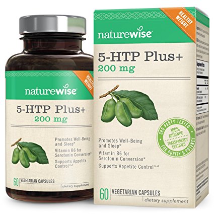 NatureWise 5-HTP Plus  200mg, Advanced Time Release, Supports Appetite Suppression & Natural Weight Loss, Mood Enhancement, Sleep Aid, Non-GMO, Gluten Free, 60 Vegetarian DRCaps.