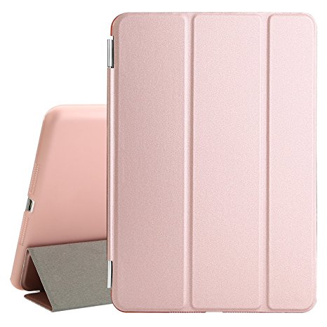 BESDATA Ultra Thin Magnetic Smart Cover (Wake/Sleep Function) & Clear Back Case for Apple iPad Mini 2 / Mini 3 (with Retina Display)   Screen Protector   Cleaning Cloth   Stylus (Rose Gold)