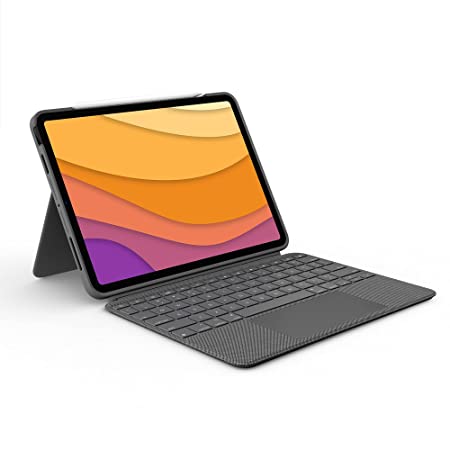 Logitech Combo Touch iPad Pro 12.9-inch (5th, 6th gen - 2021, 2022) Keyboard Case - Detachable Backlit Keyboard with Kickstand, Click-Anywhere Trackpad, Smart Connector-QWERTY UK English Layout - Grey