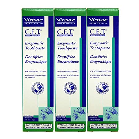 Virbac Dental Chews CET103-3 Vanilla-Mint Toothpaste (3 Pack), 2.5 oz