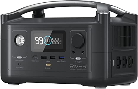 EF ECOFLOW RIVER 288Wh Portable Power Station,3 x 600W(Peak 1200W) AC Outlets & LED Flashlight, Fast Charging Silent Solar Generator for Outdoor Use, Travel and RV Camping Emergencies Home