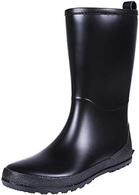 Asgard Women's Mid Calf Rain Boots Ultra Lightweight Portable Flat Heel Garden Boots