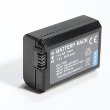Sony Alpha DSLR-SLT-A33 Digital Camera Battery Lithium-Ion 1500 mAh - Replacement for Sony NP-FW50 Battery