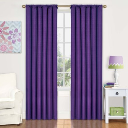 Eclipse Kids Kendall Blackout Thermal Curtain Panel,Purple,42-Inch x 63-Inch