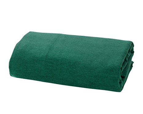 Flannel FLAT Sheet by DELANNA 100% Cotton Flannel 1 Flat Top sheet Only 90" x 102" (Queen, Hunter Green)