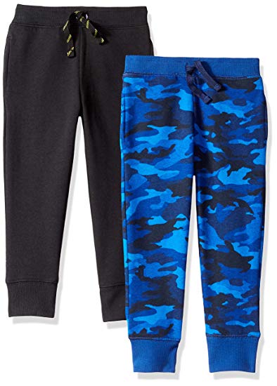 Amazon Brand - Spotted Zebra Boys' Toddler & Kids 2-Pack Fleece Jogger Pants