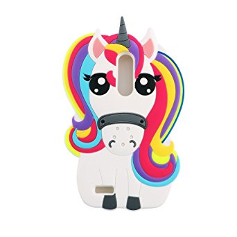 Case for ZTE Zmax Pro,Rainbow Unicorn Horse Shaped Animal Fashion 3D Cute Cartoon Character Protective Skin Soft Rubber Silicone Case Back Cover for ZTE Zmax Pro / ZTE Z981 (6.0" Inch)(Unicorn)