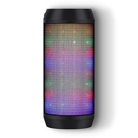 MUBYTREE Bluetooth Speakers Portable Wireless LED with Lights 8H Playtime Build-in Mic for Outdoor, Home & Travel