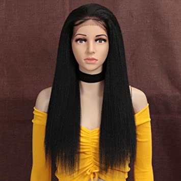 Style Icon Lace Front Wig 24 Inches 13x4 Lace YAKI Straight Synthetic Hair Wig Free Part Wig For Women Heat Resistant Fiber