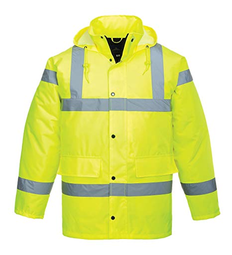 Portwest S460YERM Hi-Vis Traffic Jacket, Regular, Size Medium, Yellow