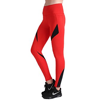 Lesubuy Mesh Patchwork Wide Waistband Compression Exercise Leggings For Women Fitness Yoga Pants XS-XL