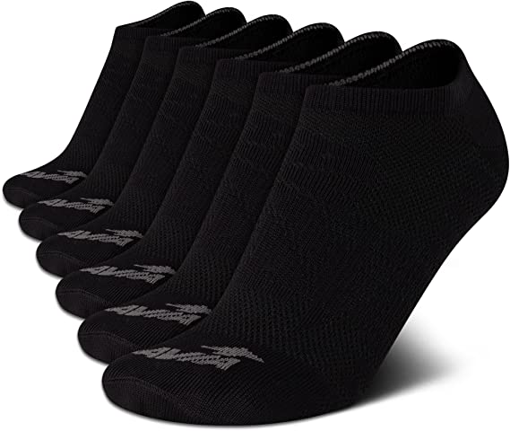 Avia Women's Pro Tech Performance Moisture Wicking Athletic No Show Socks (6 Pack)